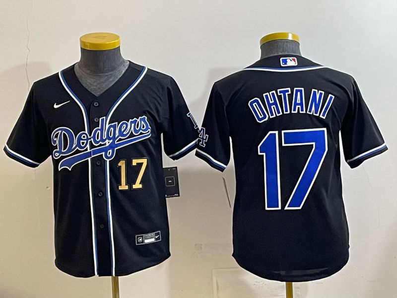 Youth 2025 Los Angeles Dodgers #17 Ohtani Black Game Nike MLB Jersey style 003->youth mlb jersey->Youth Jersey